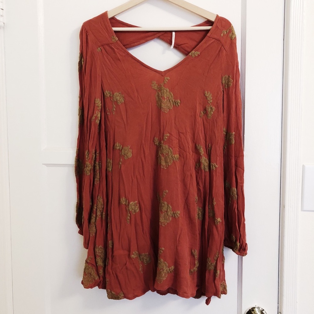 Free People Long Sleeved Mini Dress